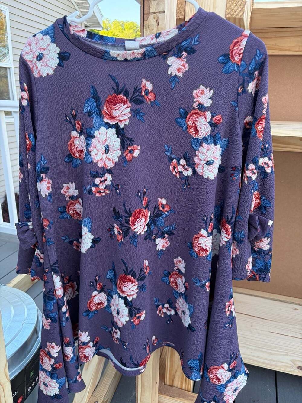 LARACE Women's Floral 3/4 Sleeve Flare Swing Tunic Top